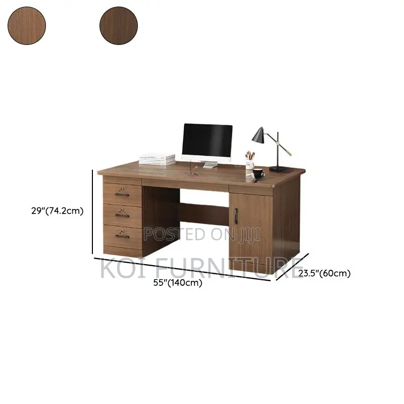 Office Desk; 1.4m Transitional Executive Desk With Locking Storage