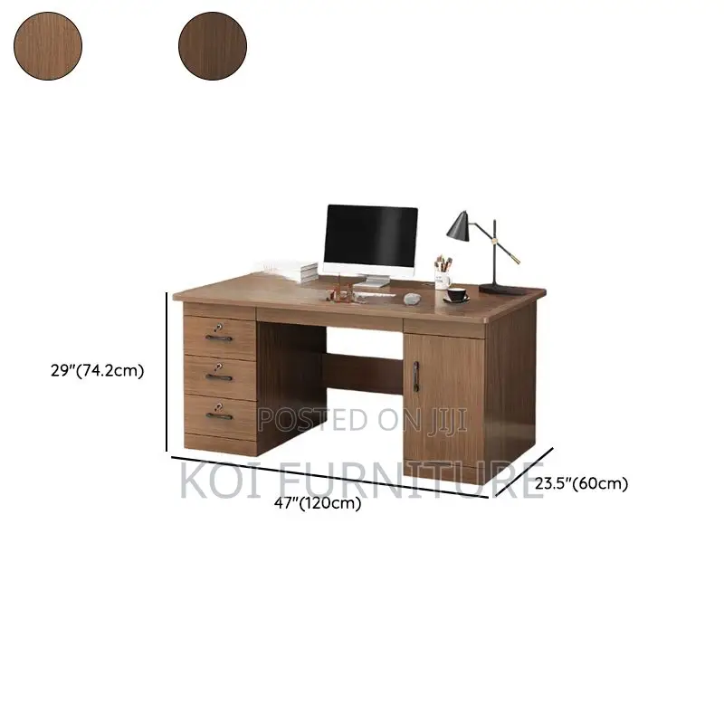 Office Desk; 1.4m Transitional Executive Desk With Locking Storage
