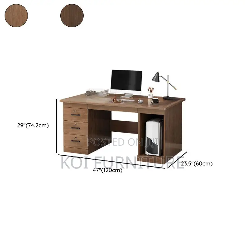 Office Desk; 1.4m Transitional Executive Desk With Locking Storage