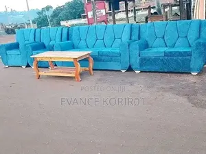 Luxury Blue Sofa Set