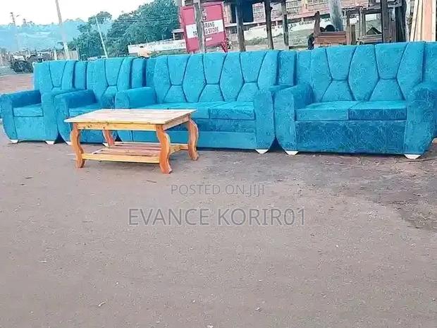 Luxury Blue Sofa Set
