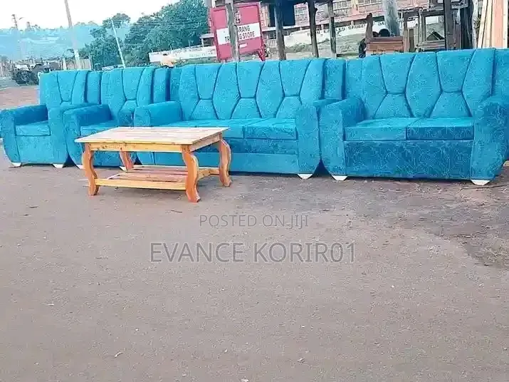 Luxury Blue Sofa Set