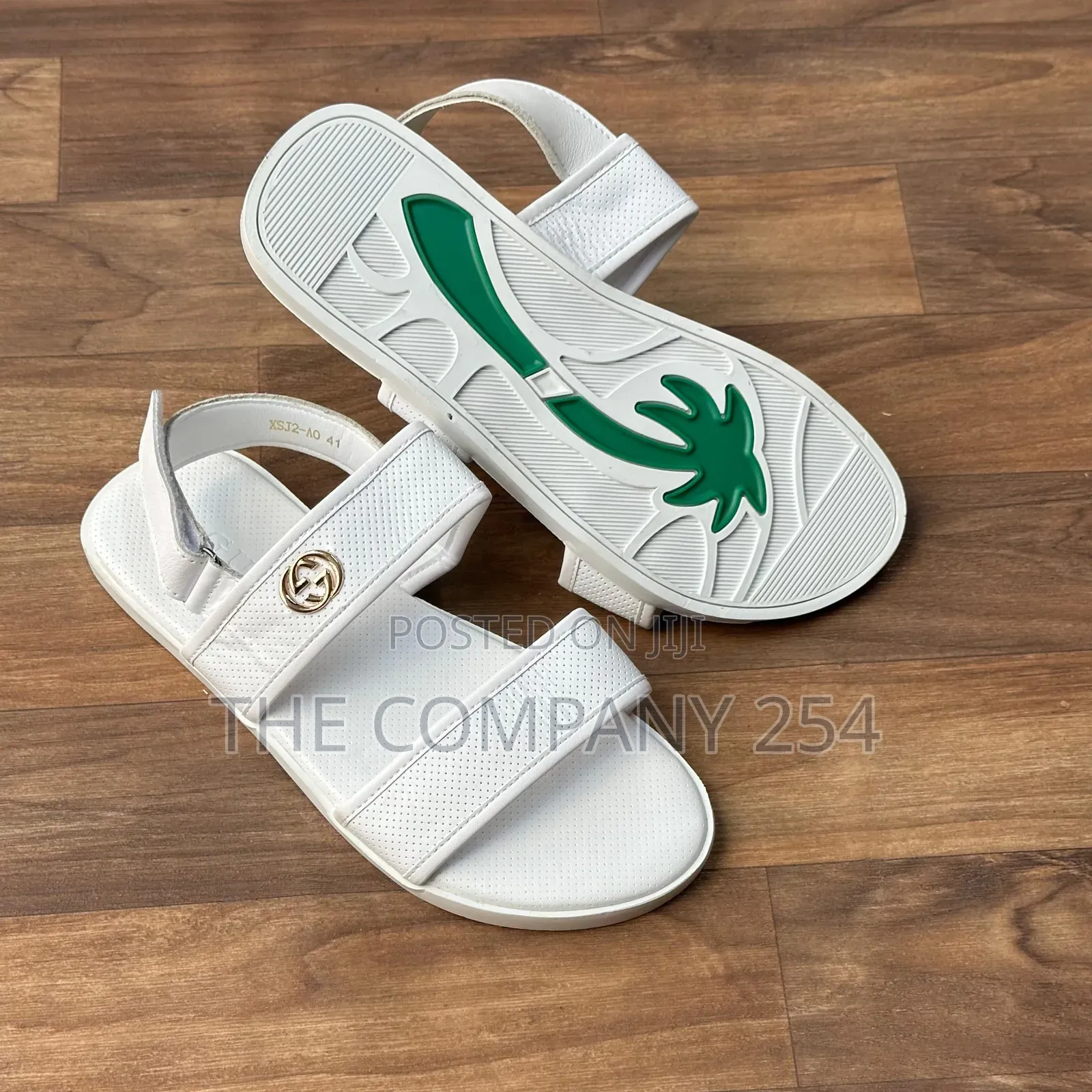 Quality Leather Men Slides Open Casual White Slides
