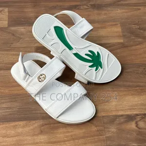 Quality Leather Men Slides Open Casual White Slides