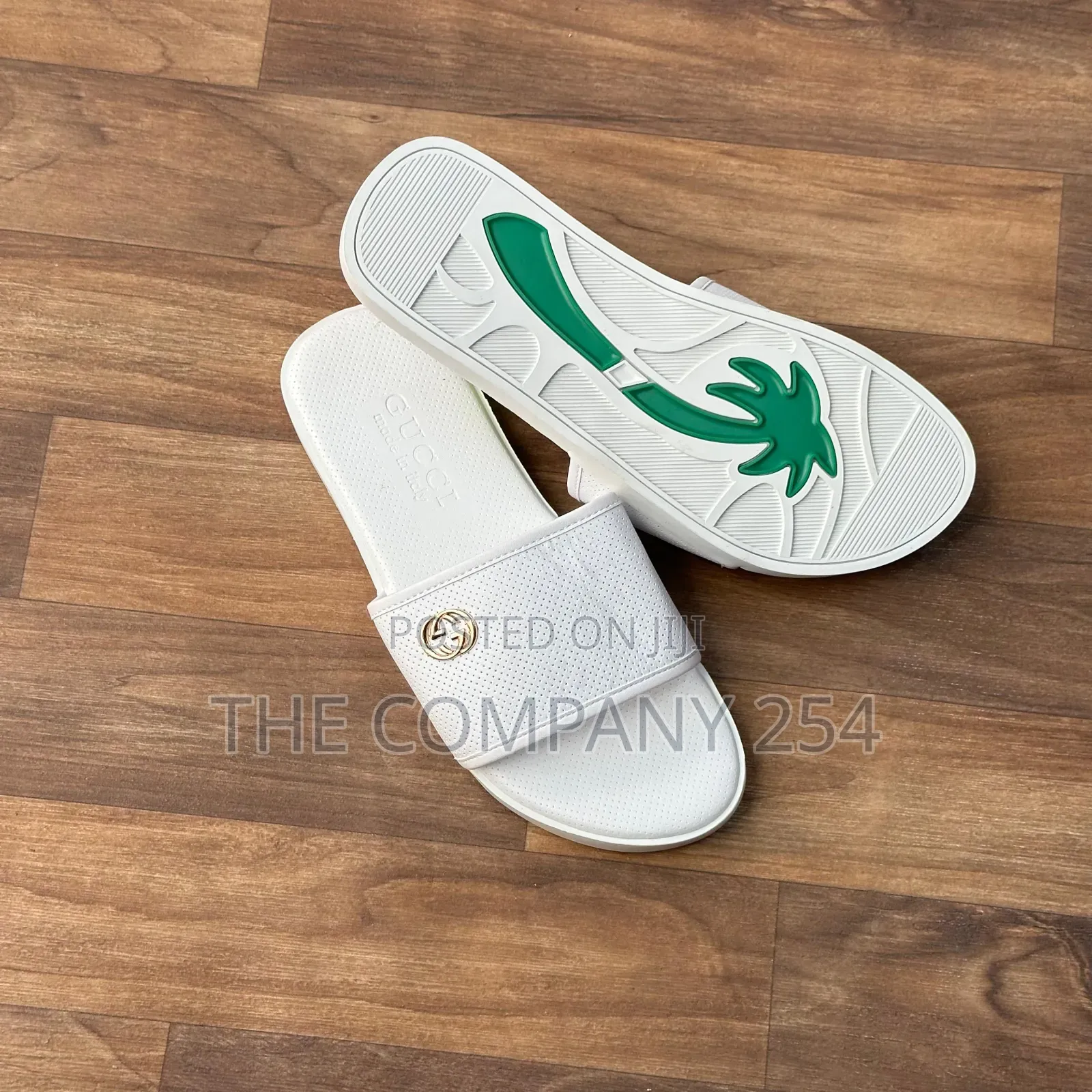 Quality Leather Men Slides Open Casual White Slides