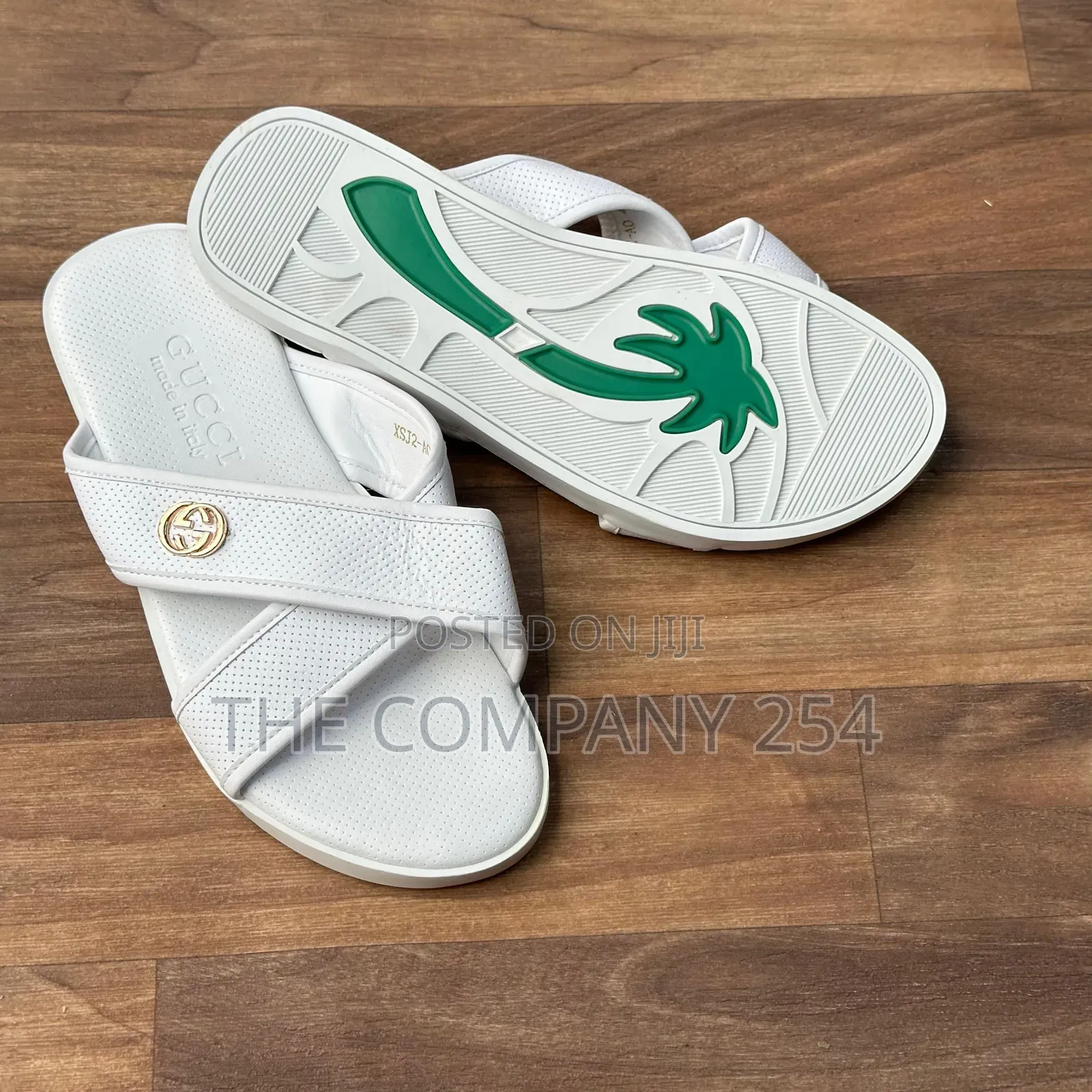 Quality Leather Men Slides Open Casual White Slides