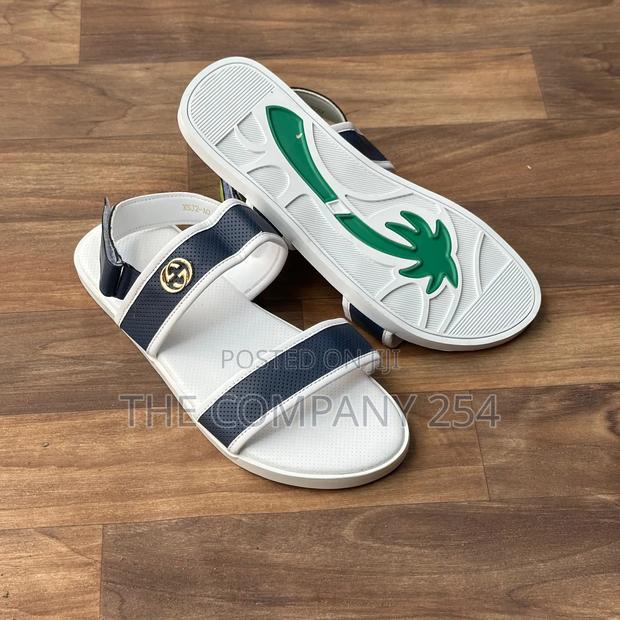 Quality Casual Leather Designer Men Slides Open Shoes - thumbnail 6