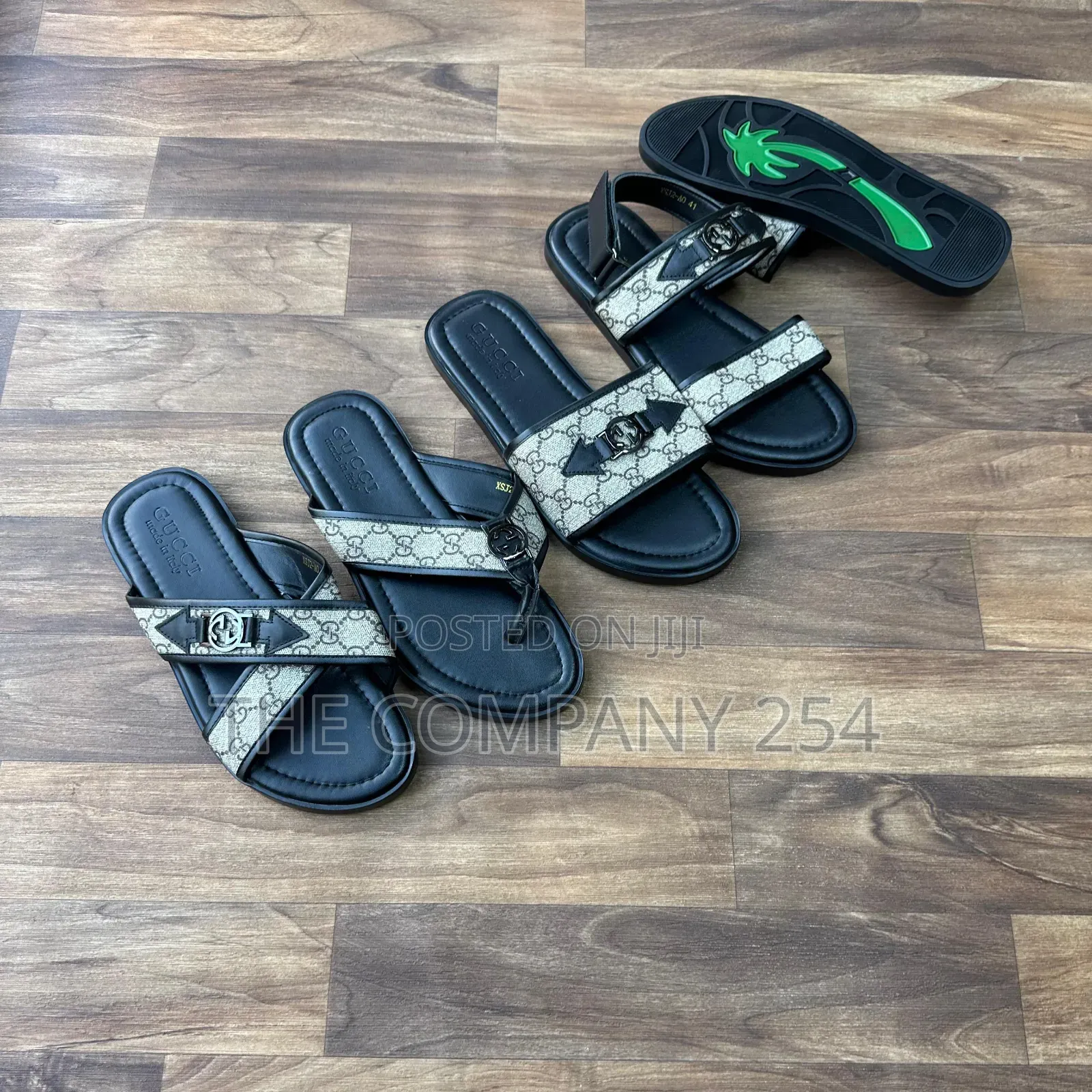 Quality Casual Leather Designer Men Slides Open Shoes