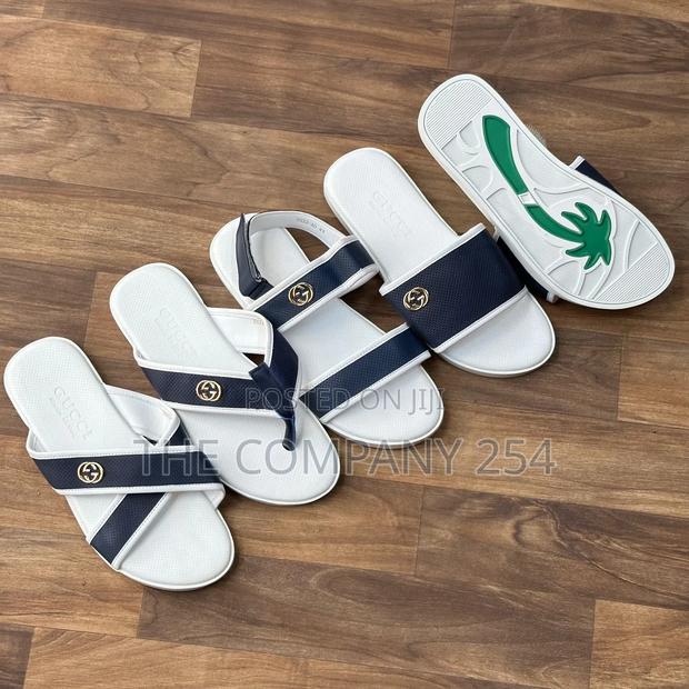 Quality Casual Leather Designer Men Slides Open Shoes - thumbnail 13