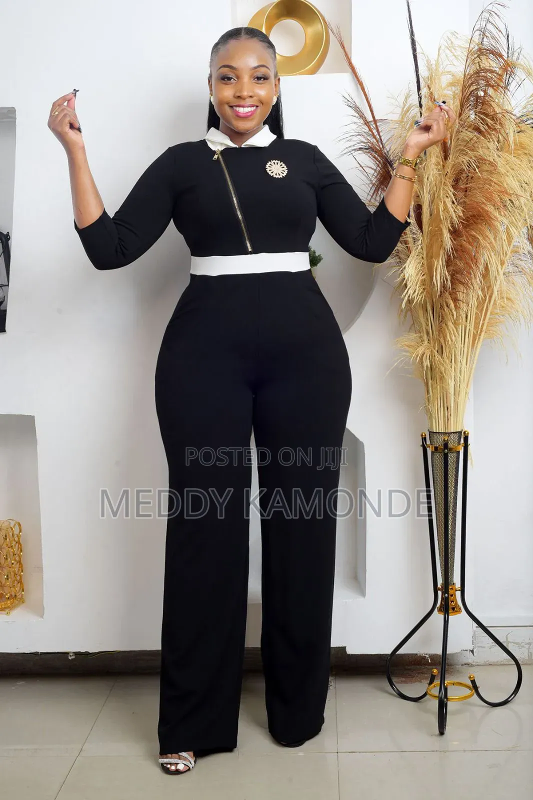 Maroon/Black Elegant Jumpsuit
