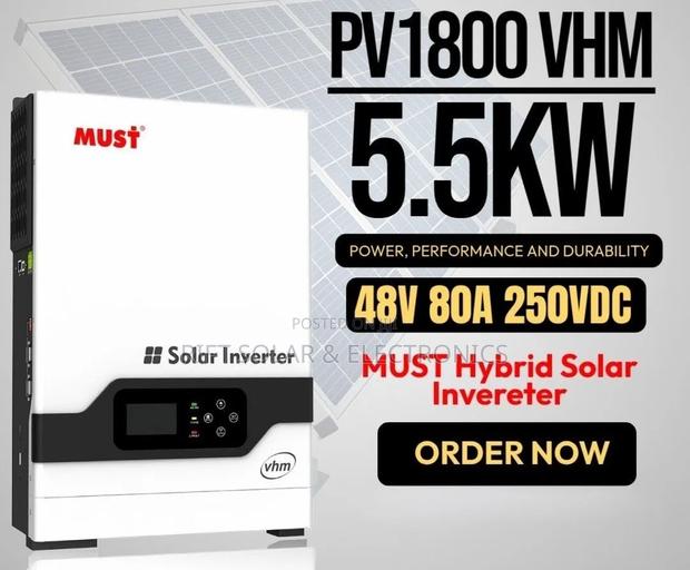 Must 5.5kva - 48v VHM 80a MPPT Hybrid Inverter - 250 VDC - main view