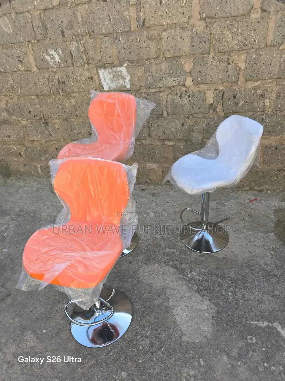 Orange /White  Stools