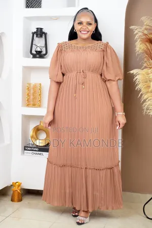 Nude Chiffon Maxi/Long Dress