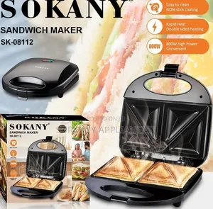 Electric 2 Slice Sandwich Toaster –Kitchen Grill Snack Maker