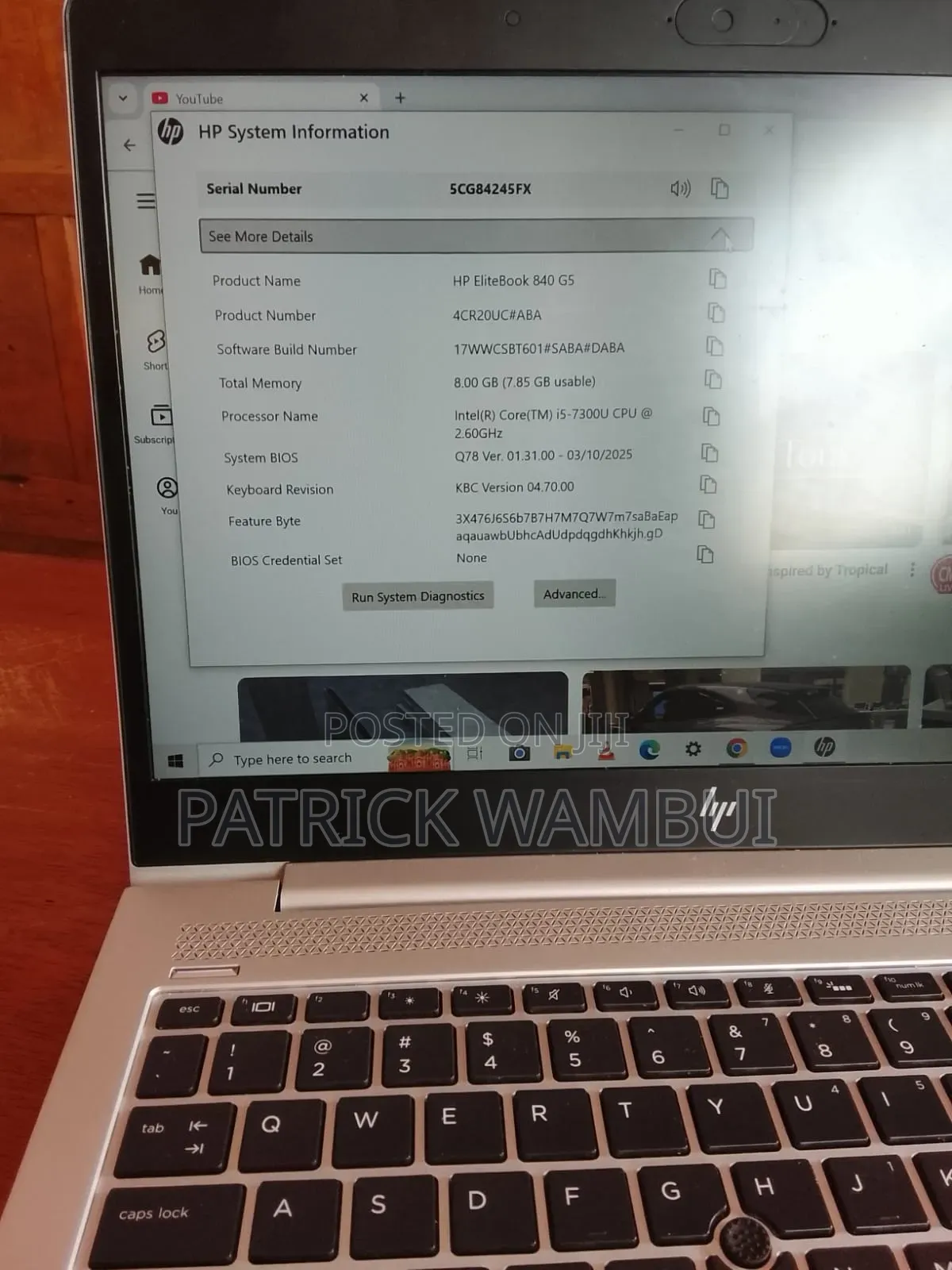 Laptop HP EliteBook 840 G5 8GB Intel Core i5 SSD 256GB