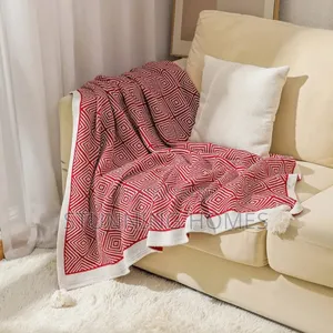 Bohemian Knitted Throw Blanket With Tassels