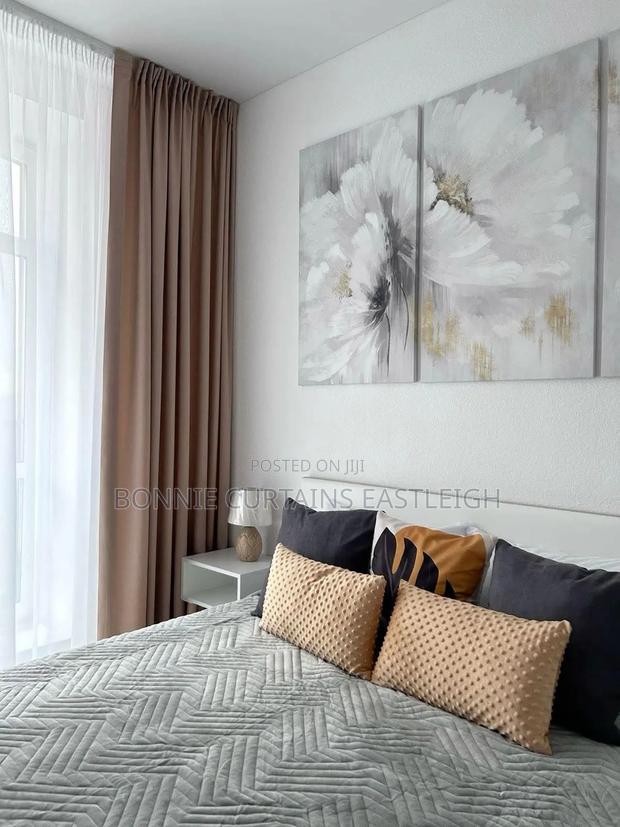 Sky Blue and Brown Curtains for Modern Bedroom - thumbnail 2