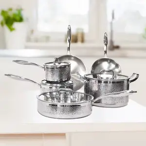 10 PCS Premium Tri-Ply Stainless Steel Cookware Set (Pot Pan)