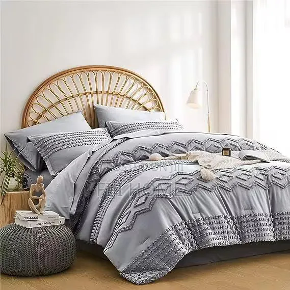4pc Luxury Tufted Duvet Cover Set 6x6/6x7 — New Design