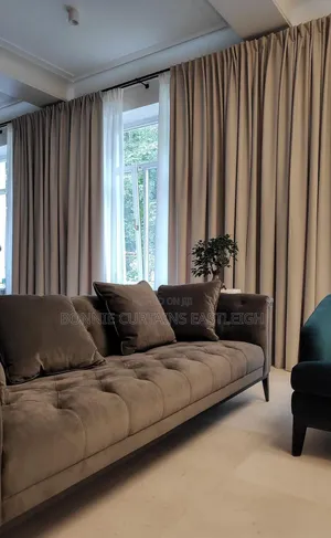 Dark Blue and Cream Curtains for Modern Rooms