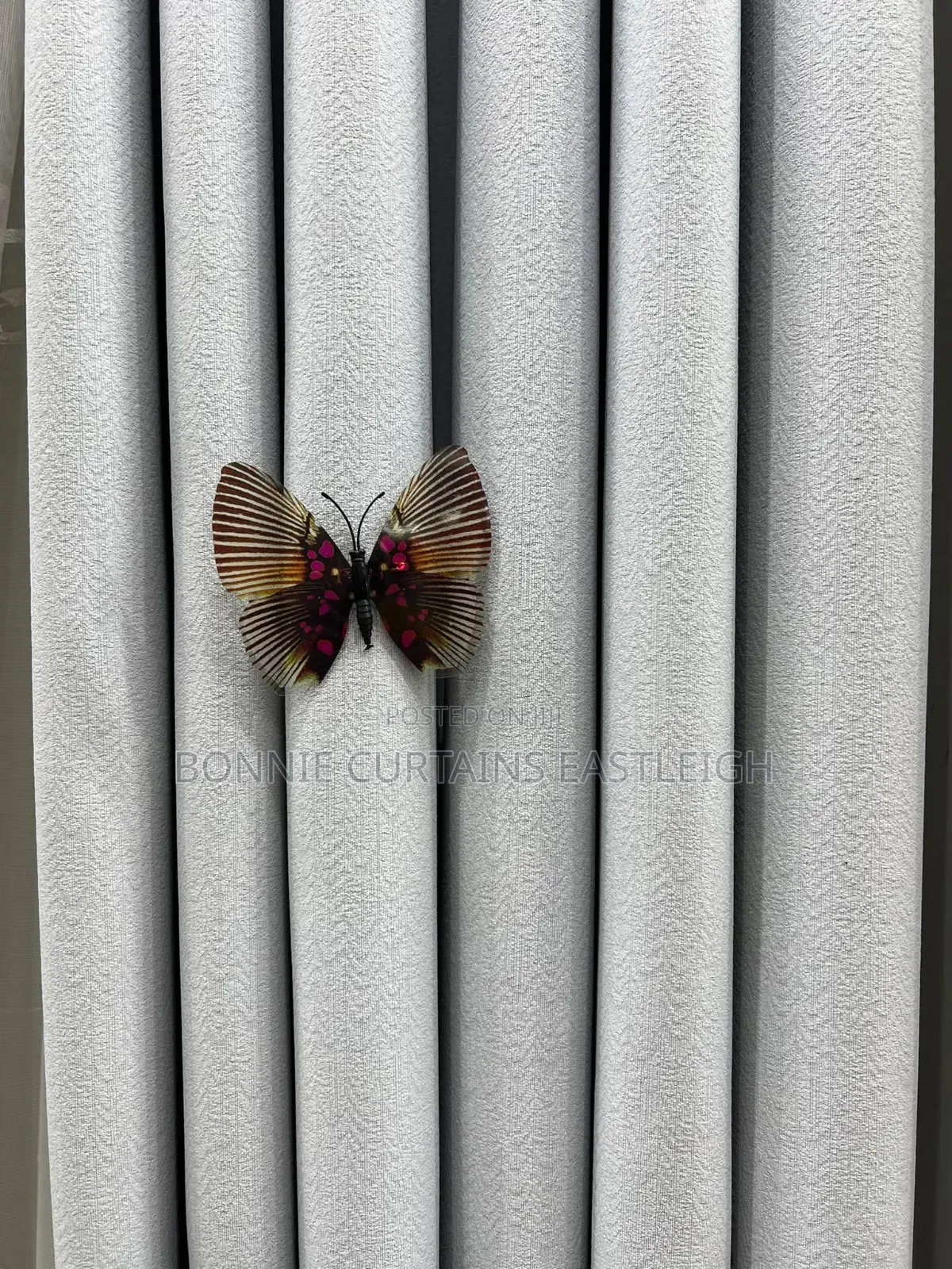 Off White Plain Curtain and Sheers With Rings