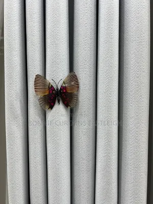 Off White Plain Curtain and Sheers With Rings