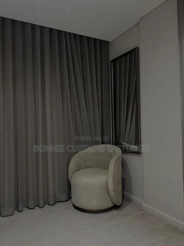 Off White Plain Curtain and Sheers With Rings - thumbnail 2