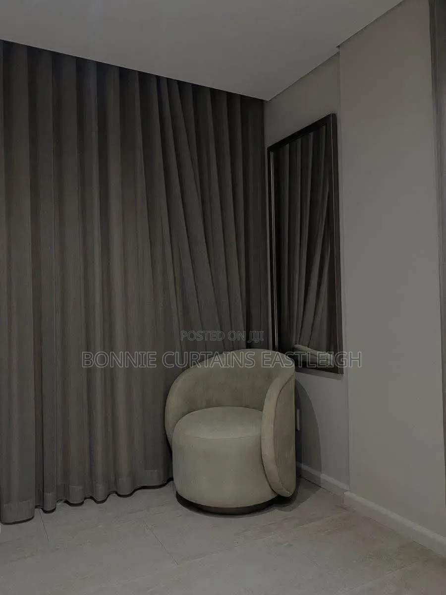 Off White Plain Curtain and Sheers With Rings