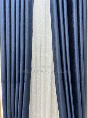 Dark Blue Curtains and Kitchen Curtains
