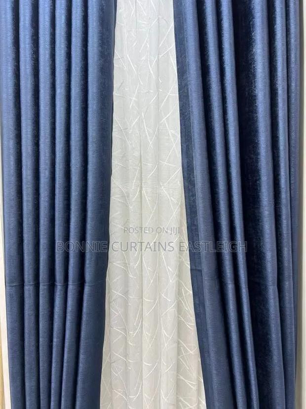 Dark Blue Curtains and Kitchen Curtains