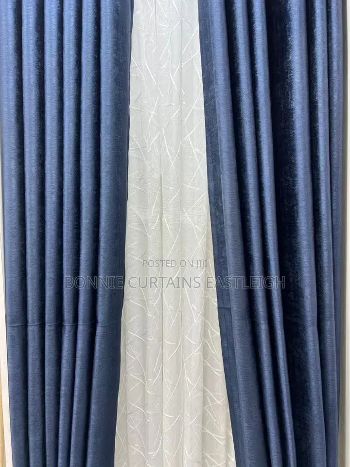 Dark Blue Curtains and Kitchen Curtains