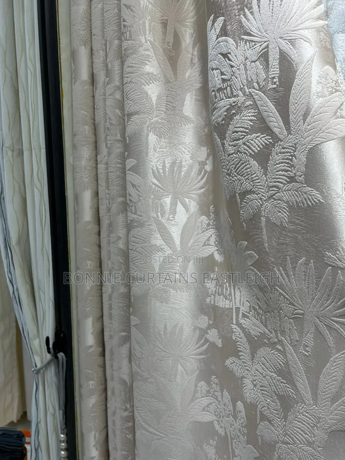 Cream Curtains and Green With Rings
