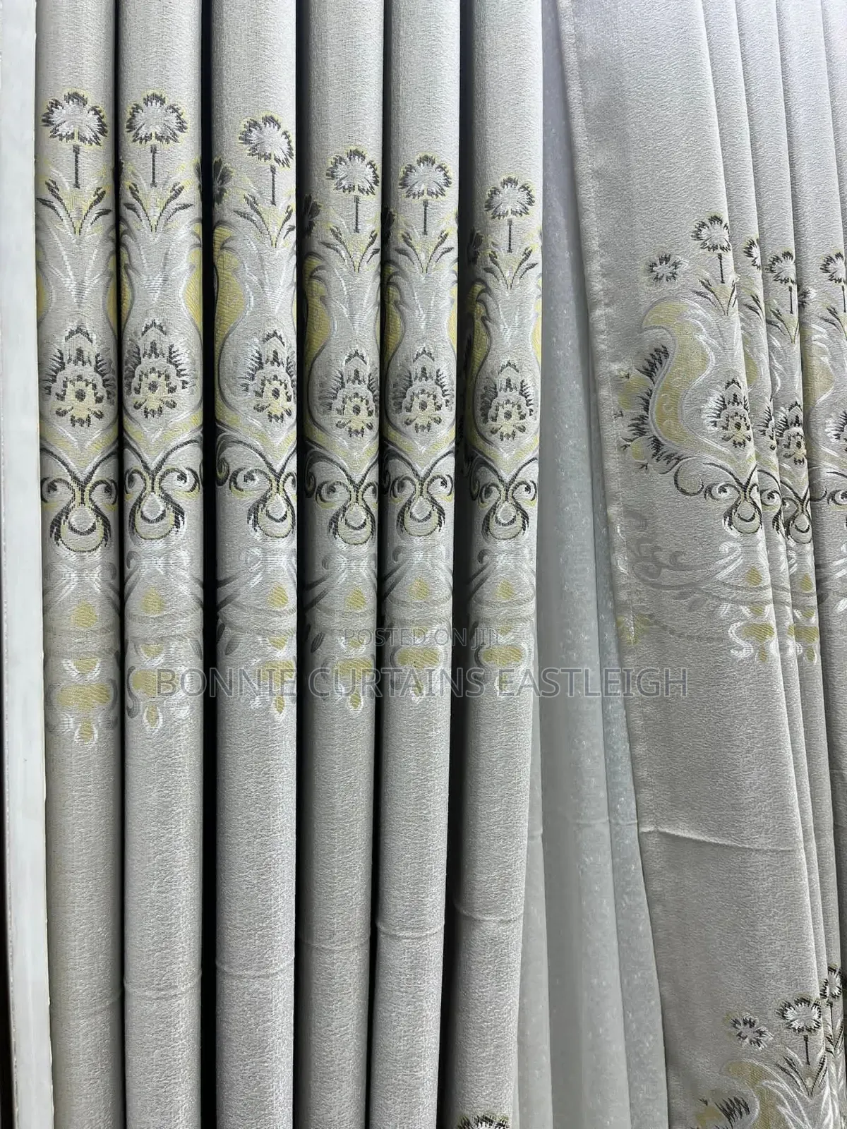 Cream Curtains and Green With Rings