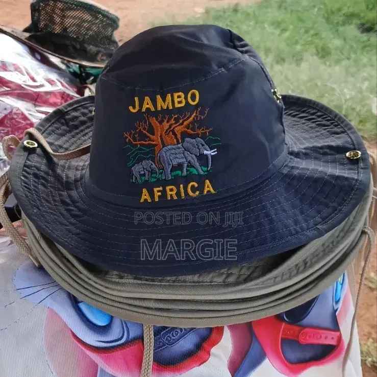 Embroidered Khaki Hats for Hiking or Safari