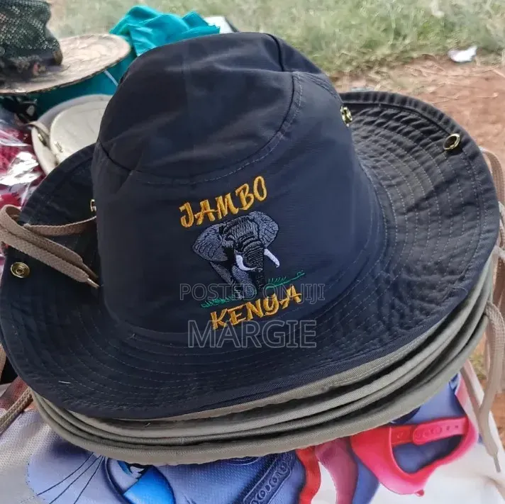 Embroidered Khaki Hats for Hiking or Safari