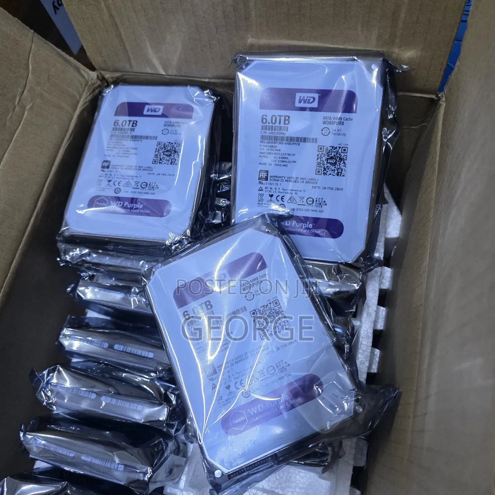 Wd 6tb Purple Surveillance HDD for Hikvision DVR and NVR