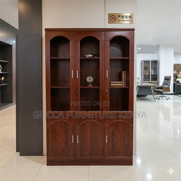 3-Door's Mahogany Executive Cabinet With Shelf - thumbnail 5