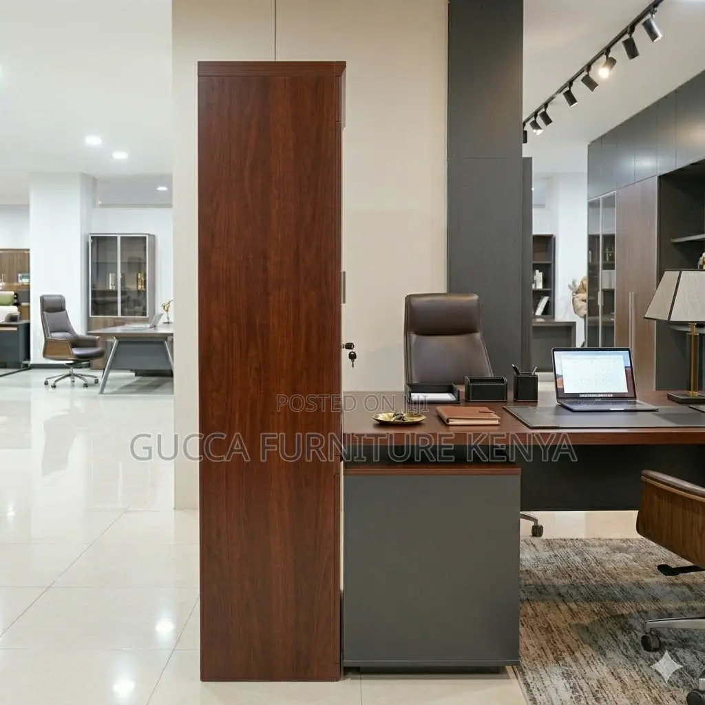 3-Door's Mahogany Executive Cabinet With Shelf