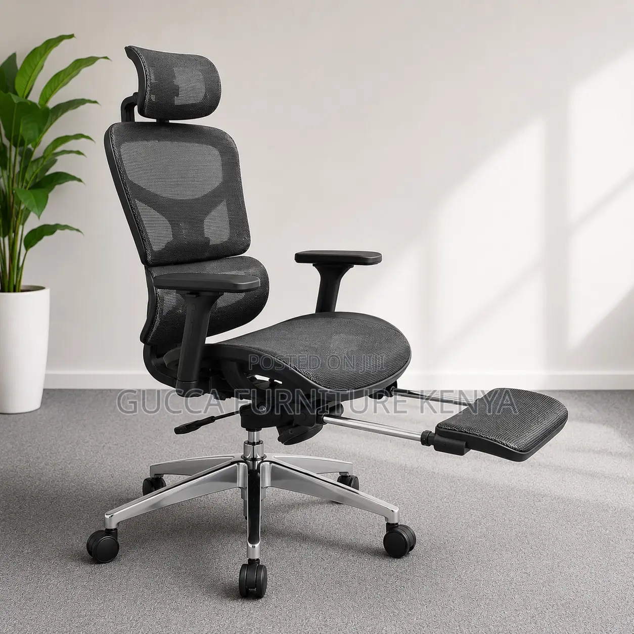 Orthopedic Reclining Mesh Boss Chair With Footrest