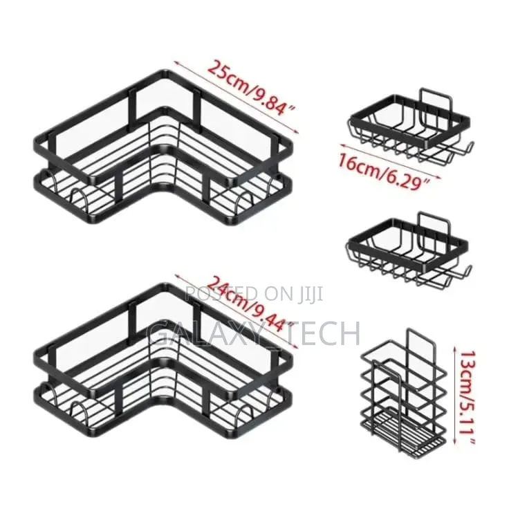5in1 Metallic Bathroom Organizer Shower Caddy