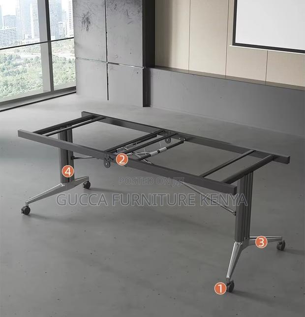 2.4 Meters Brown Folding Meeting Conference Table - thumbnail 7