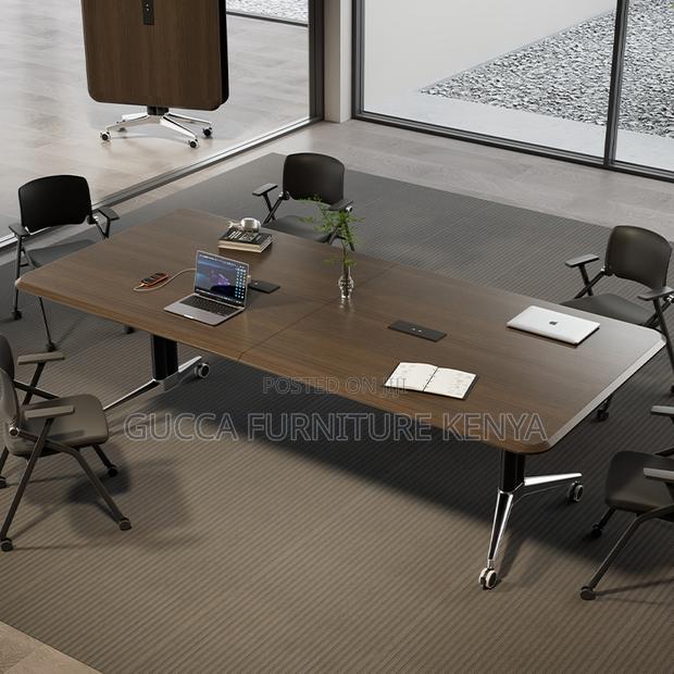 2.4 Meters Brown Folding Meeting Conference Table - thumbnail 9