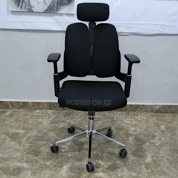 Orthopedic High Back Office Chair With Adjustable Headrest