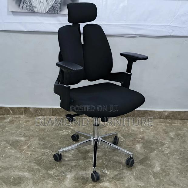 Orthopedic High Back Office Chair With Adjustable Headrest - thumbnail 4