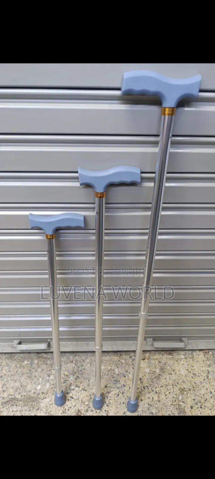 Silver Metalic Adjustable Walking Sticks