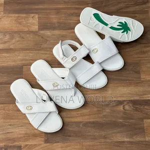All White Gucci Sandals