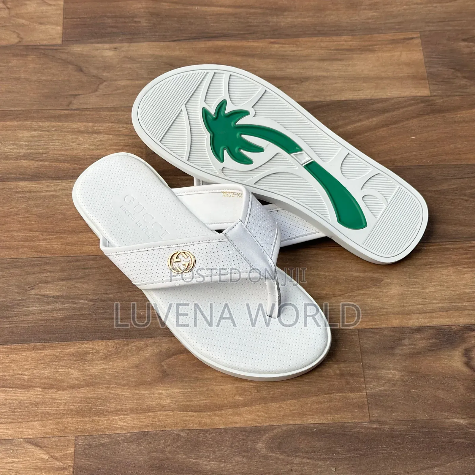 All White Gucci Sandals