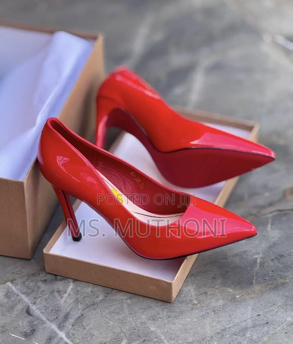 Glossy Red Bottom Patent Stiletto Pumps Size 37-42