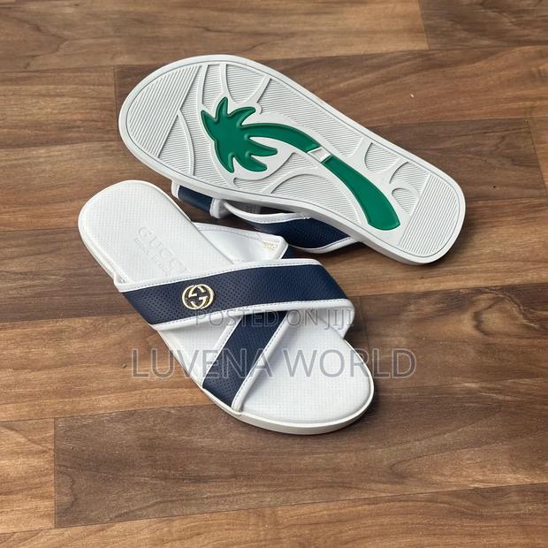 Navy Blue and White Sandals - thumbnail 5