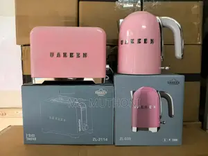 Uakeen Brand Retro-Style Kitchen Appliance Set in Pink
